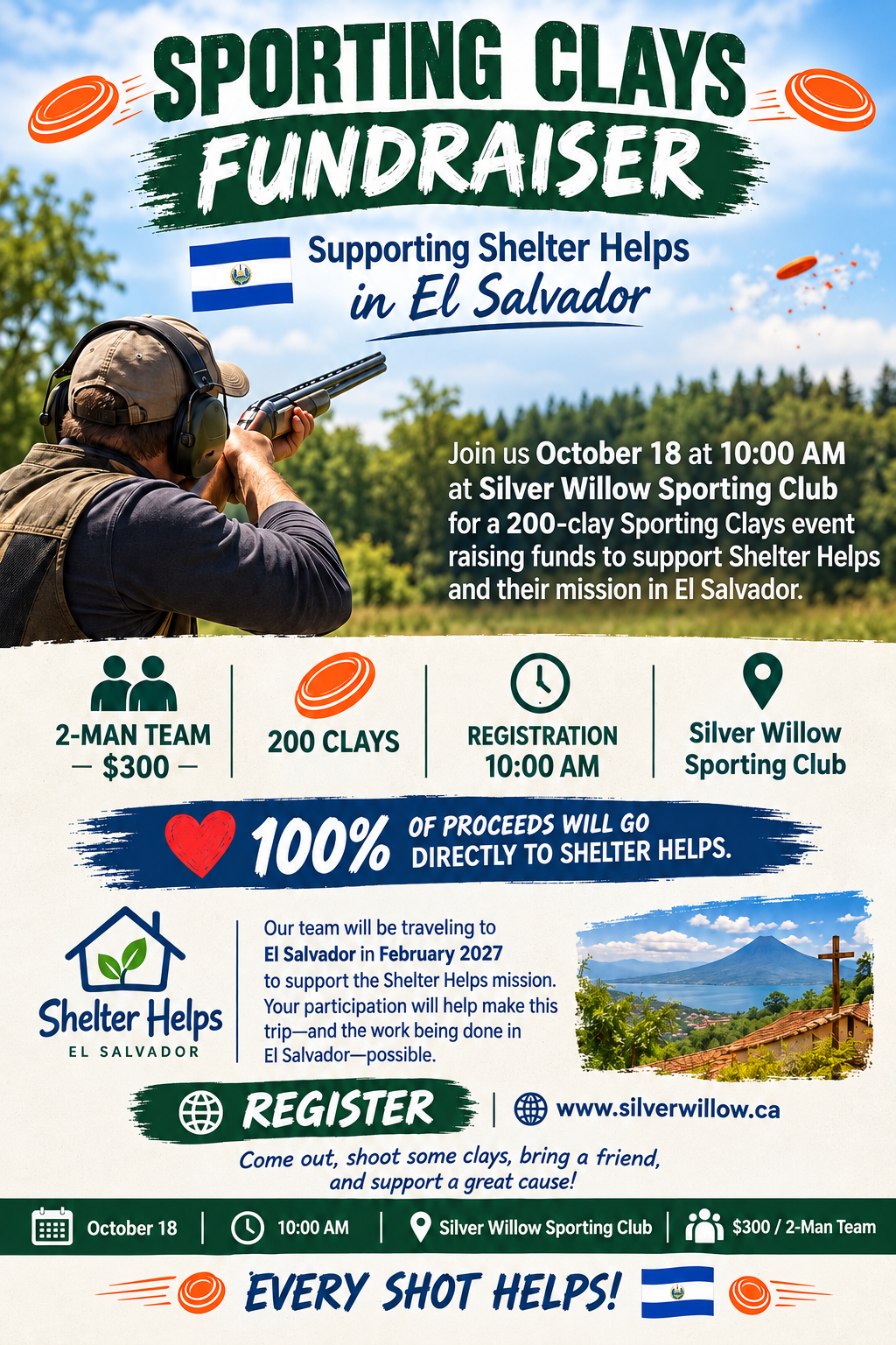 Shelter Help Fundraiser 2 Man Team Oct 17, 2026 200 clays